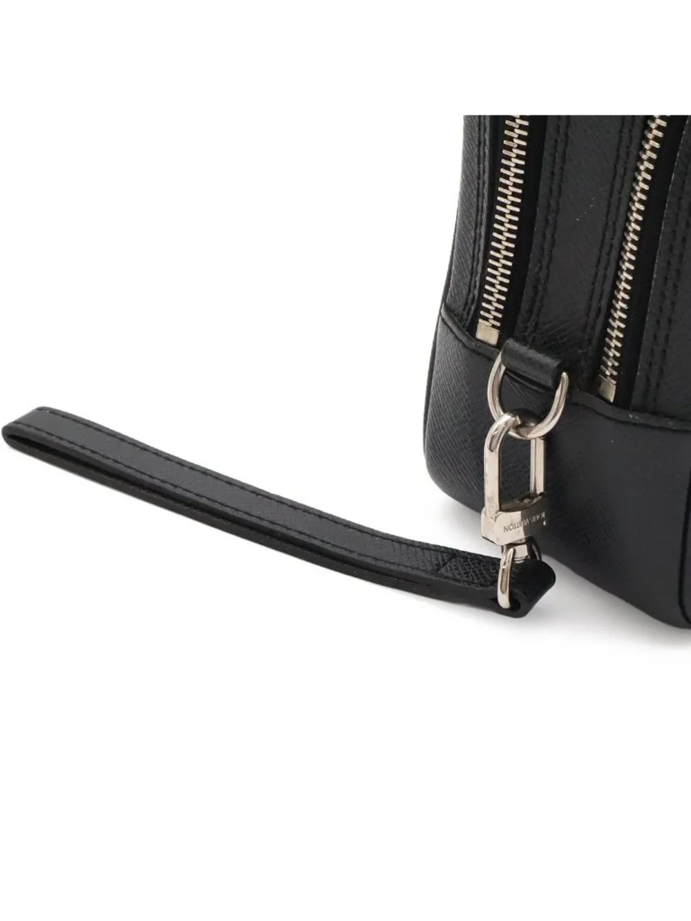 Louis Vuitton Taiga Pavel Clutch Leather Ardoise Black Silver